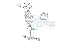 SENDA R X-RACE - 50 CC 2T EU2 drawing CRANKSHAFT - CYLINDER - CYLINDER HEAD