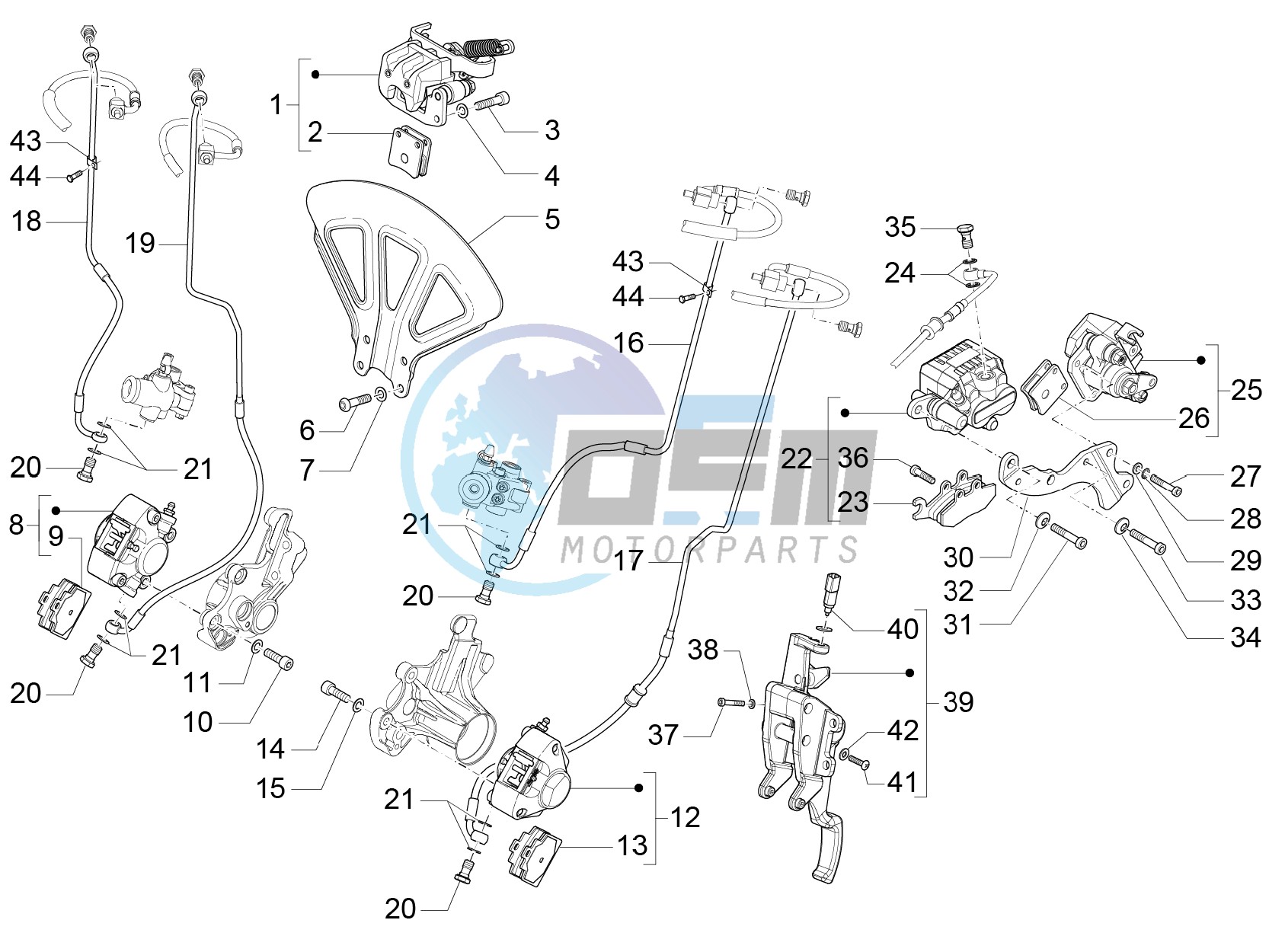 Brakes pipes - Calipers (ABS)