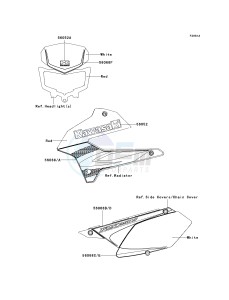 KLX 250 T [KLX250S] (T8F) T9F drawing DECALS-- RED- -