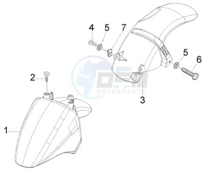 Fly 50 4t drawing Front and rear mudguard