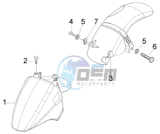 Front and rear mudguard