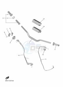 YZ450F (B2WH) drawing STEERING HANDLE & CABLE