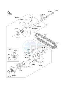 KAF 400 A [MULE 610 4X4] (A6F-AF) A7F drawing DRIVEN CONVERTER_DRIVE BELT