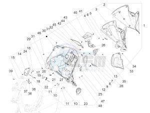 Medley 125 4T ie ABS (EMEA) drawing Front glove-box - Knee-guard panel