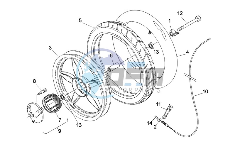 Front wheel - drum brake