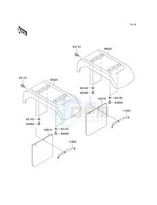 KAF620 G MULE 3000 (G1-G5) MULE 3000 drawing REAR FENDER-- S- -