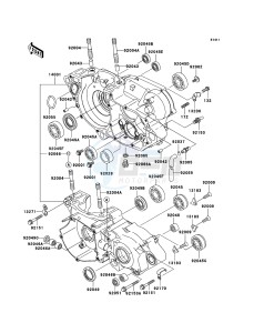 KX250 KX250R8F EU drawing Crankcase