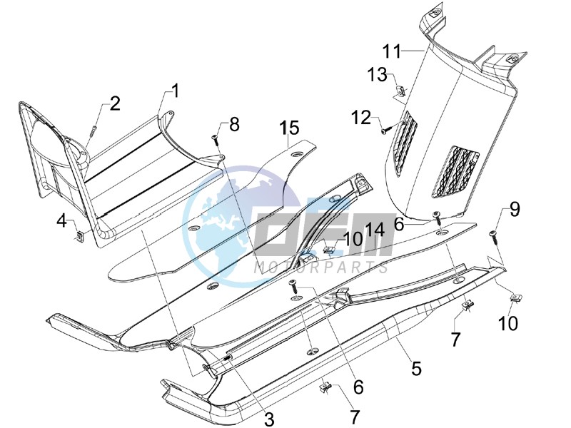 Central cover - Footrests