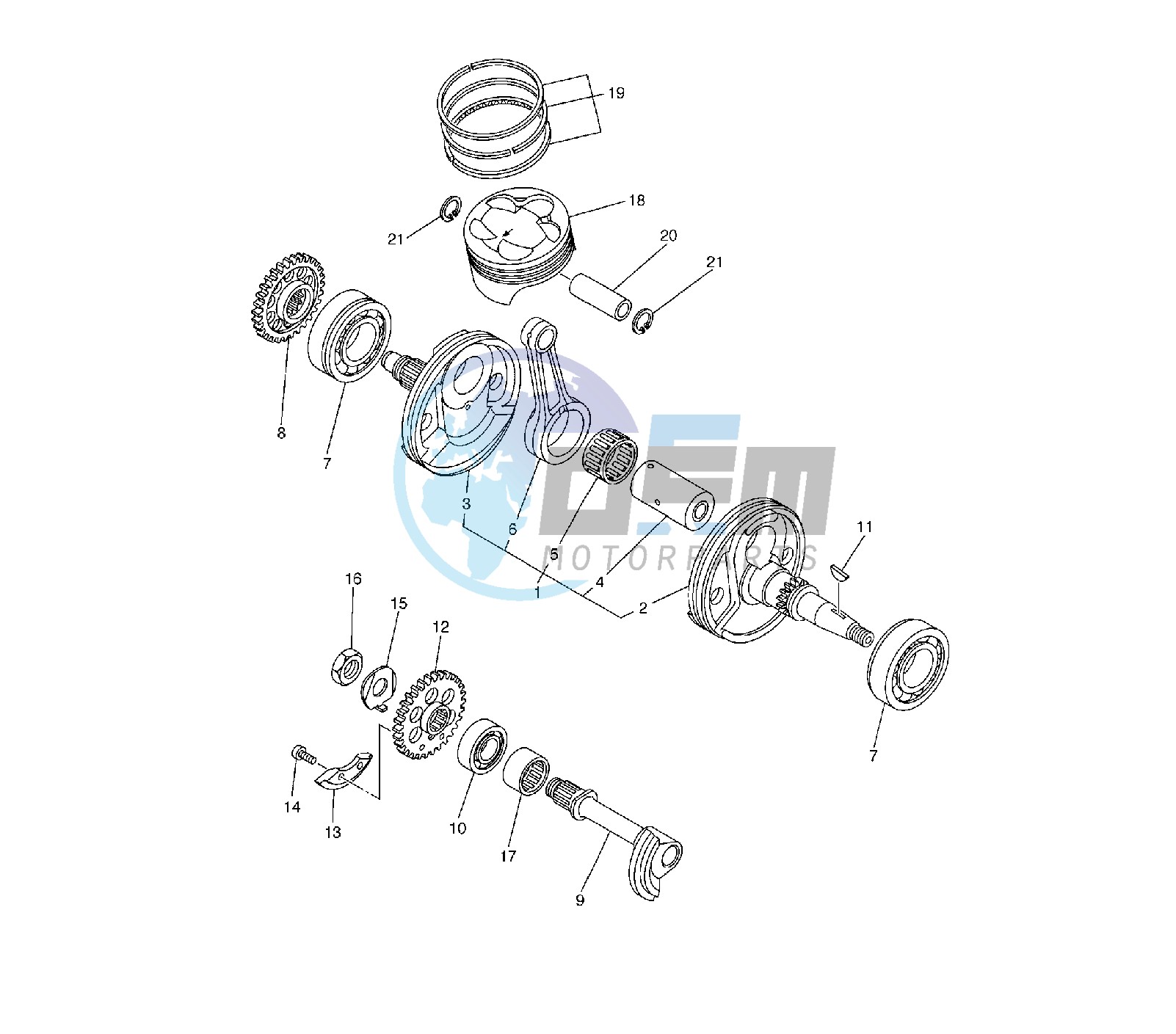 CRANKSHAFT AND PISTON