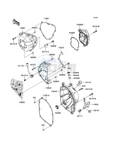 Z1000 ABS ZR1000EDF FR XX (EU ME A(FRICA) drawing Engine Cover(s)