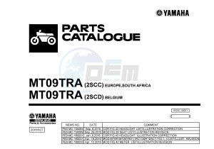 MT-09 TRACER MT09TRA TRACER 900 (2SCC 2SCD) drawing .1-Front-Page