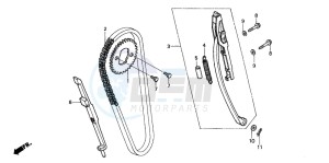 CB250P drawing CAM CHAIN/TENSIONER