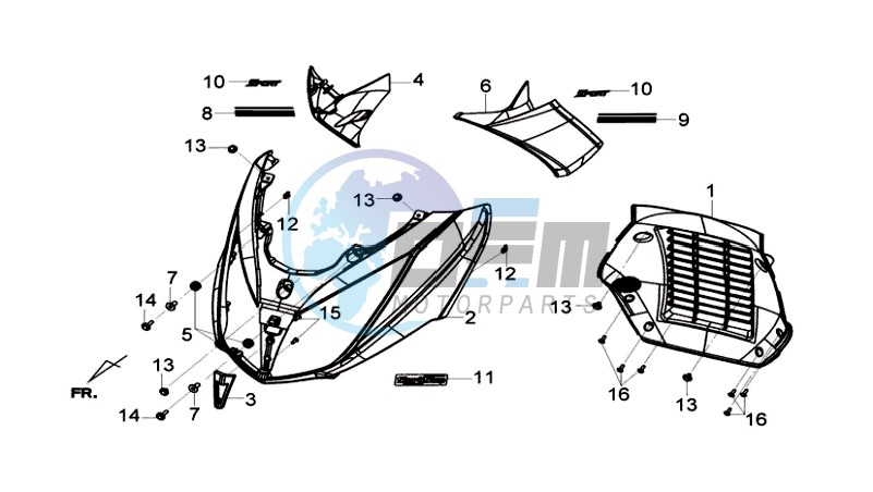 FR PLATE / INDICATORS / INNER LEG SHIELD