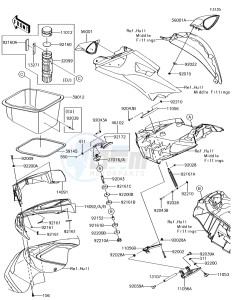 JET SKI ULTRA 310X JT1500LGF EU drawing Hull Front Fittings