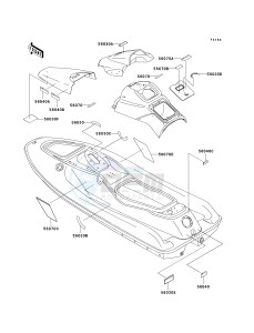 JT 750 C [750 STX] (C1) [750 STX] drawing LABELS