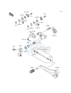 ZX 1100 F [GPZ 1100 ABS] (F1) [GPZ 1100 ABS] drawing GEAR CHANGE MECHANISM