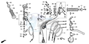 TRX300EX SPORTRAX drawing HANDLE LEVER/SWITCH/CABLE (TRX300EX'01-'06)