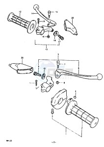 RM125 (N-T) drawing HANDLE GLIP - LEVER (RM125T)