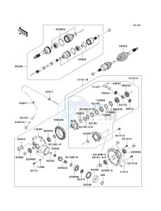 KAF 400 A [MULE 610 4X4] (A6F-AF) A9F drawing DRIVE SHAFT-FRONT-- JK1AFEA1 9B547192-- -