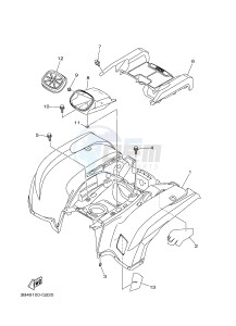 YFM550FWAD YFM5FGPD GRIZZLY 550 EPS (1HSE 1HSF) drawing REAR FENDER