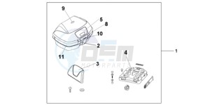 VFR8009 Ireland - (EK / MME) drawing 45L TOP BOX SWORD SILVER METALLIC