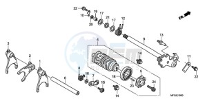 CB600F3A Australia - (U / ST) drawing GEARSHIFT DRUM