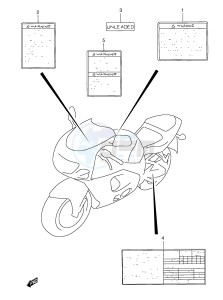 GSX-R600 (E2) drawing LABEL (MODEL V W X)