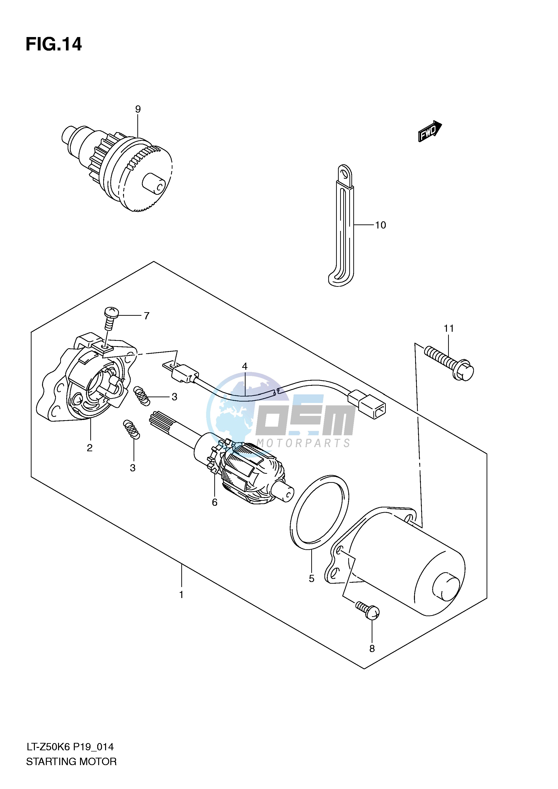 STARTING MOTOR (MODEL K6 K7 K8)