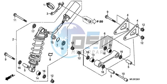 REAR CUSHION (CBR600RA)