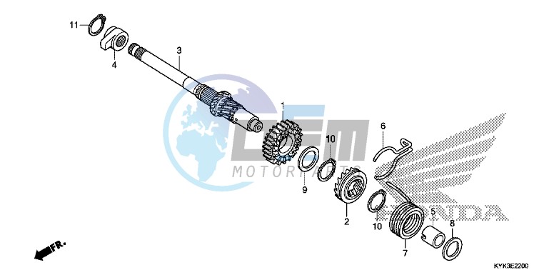 KICK STARTER SPINDLE