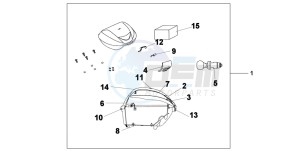 SH300A drawing TOP BOX 35 L QUASAR SILVER