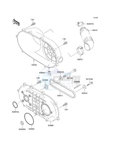 KAF 300 B [MULE 500] (B1-B2) [MULE 500] drawing CONVERTER COVER_DRIVE BELT