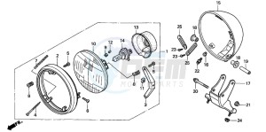 VT1100C2 drawing HEADLIGHT (VT1100CV/CW)