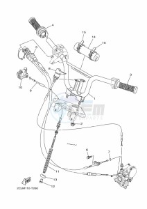 TT-R50E (2CJU) drawing STEERING HANDLE & CABLE