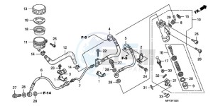 CB1300A9 Europe Direct - (ED / ABS MME TWO) drawing RR. BRAKE MASTER CYLINDER (CB1300A/CB1300SA)