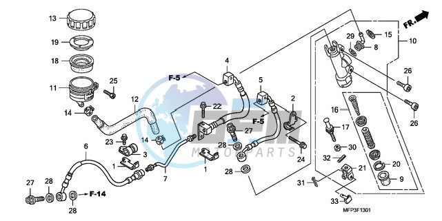 RR. BRAKE MASTER CYLINDER (CB1300A/CB1300SA)