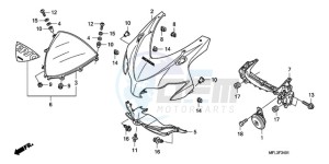 CBR1000RA9 Europe Direct - (ED / ABS TRI) drawing UPPER COWL (2)