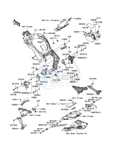 Z1000SX ABS ZX1000HDF FR GB XX (EU ME A(FRICA) drawing Frame Fittings