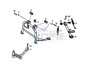 ORBIT 50 drawing CENTRAL STAND / SIDE STAND / KICKSTARTER PEDAL