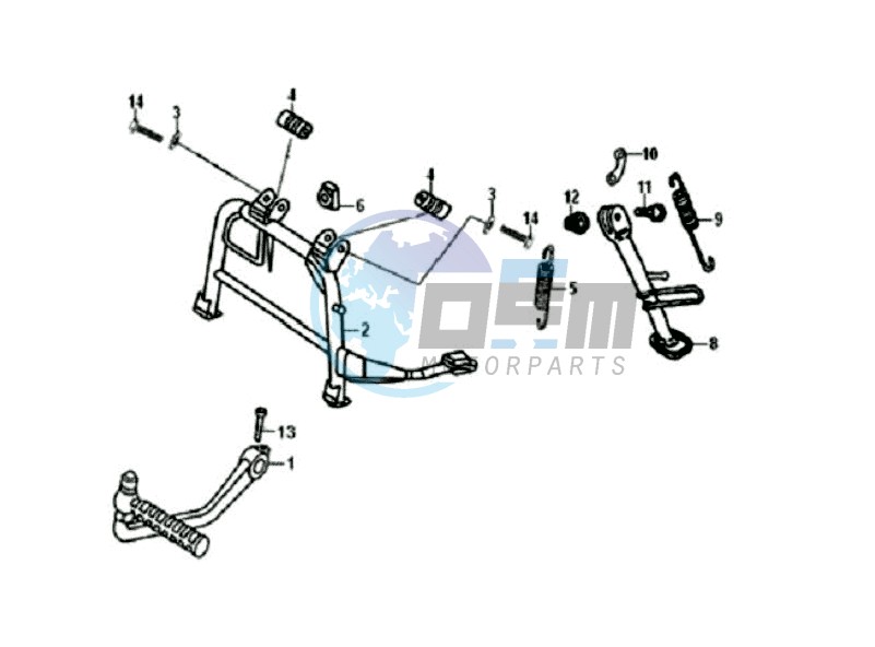 CENTRAL STAND / SIDE STAND / KICKSTARTER PEDAL