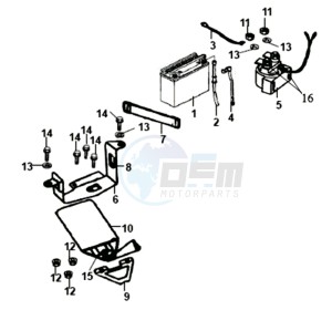 XS125-K drawing BATTERY - BATTERY HOLDER