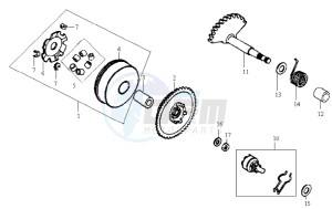 JET ONE 50 drawing DRIVE PULLEY - GEARED SHAFT