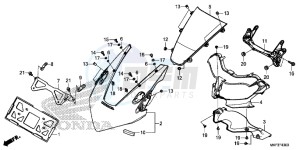 CBR1000S1 2ED - (2ED) drawing UPPER COWL