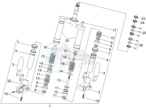 Stalker 50 drawing Fork steering tube - Steering bearing unit