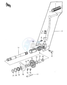 KZ 1000 A [KZ1000] (A3-A4) [KZ1000] drawing KICKSTARTER MECHANISM -- 79-80 A3_A3A_A4- -