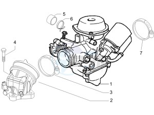 Beverly 125 Sport e3 drawing Carburettor assembly - Union pipe