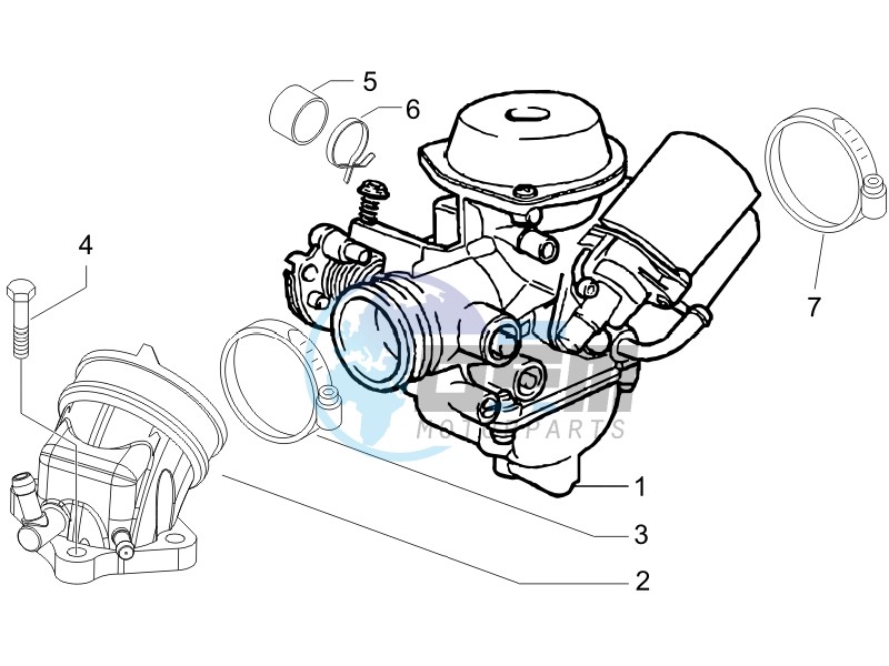 Carburettor assembly - Union pipe