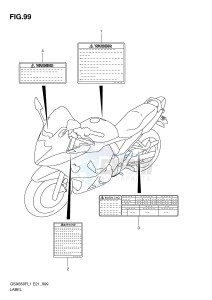 GSX650F (E21) Katana drawing LABEL (GSX650FUL1 E21)