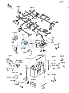 ZG 1200 B [VOYAGER XII] (B6-B9) [VOYAGER XII] drawing CHASSIS ELECTRICAL EQUIPMENT