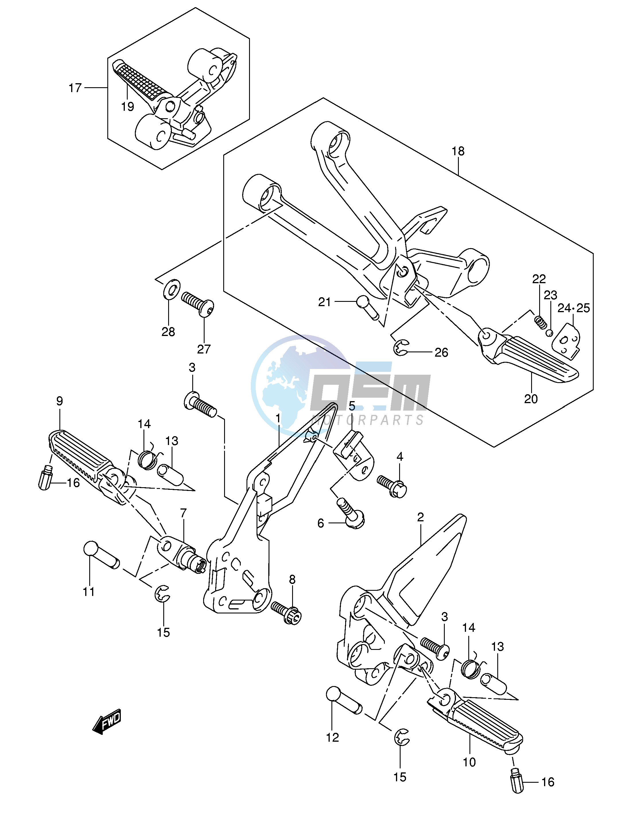 FOOTREST (MODEL K4 K5 K6 K7)